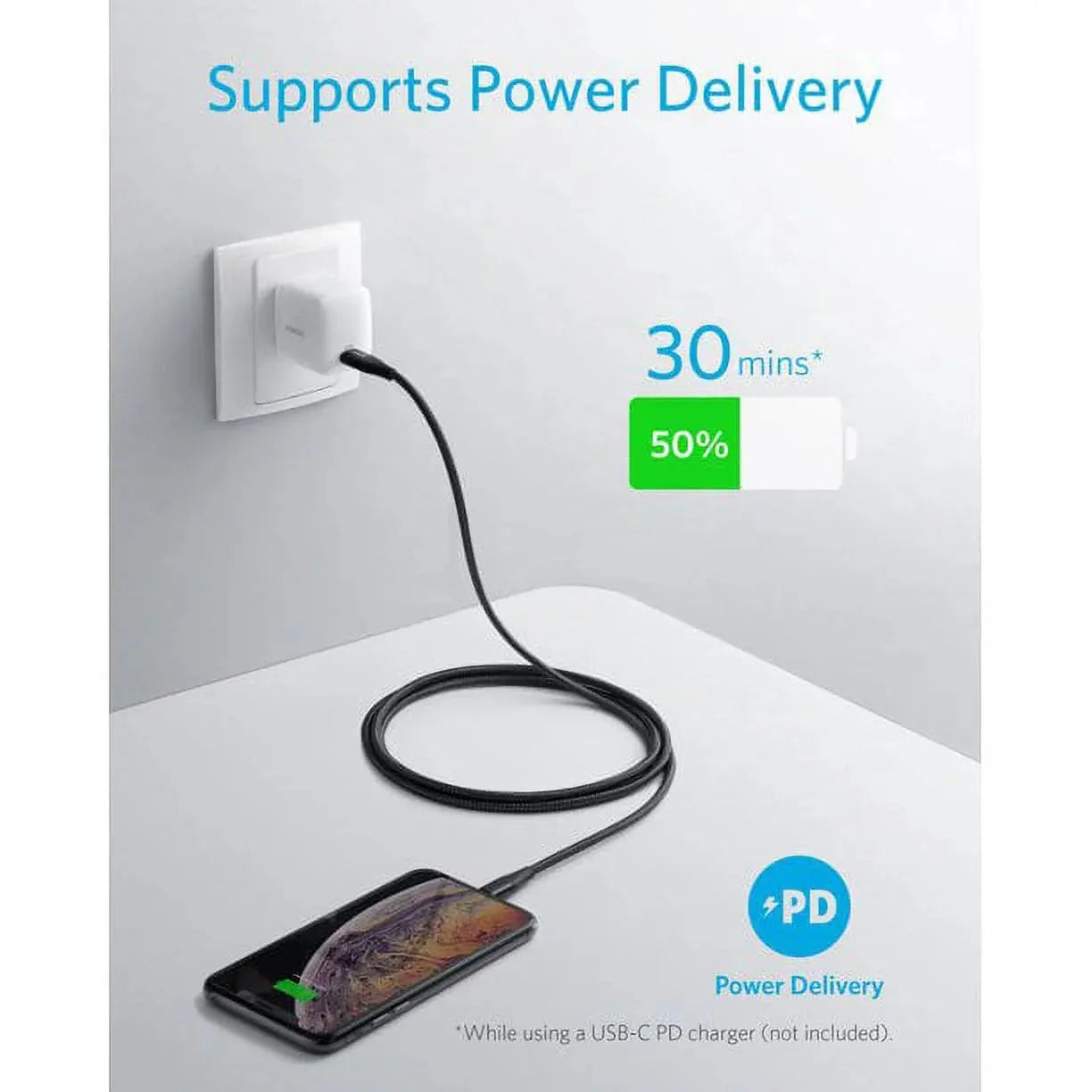 Anker PowerLine Select+ USB-A Cable with Lightning Connector (6ft / 1.8m) - Black