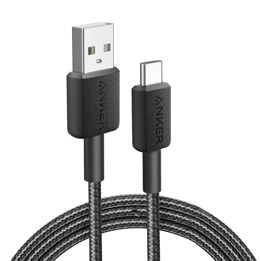 Anker 322 USB-A to C Cable (6ft Braided) - Black Anker