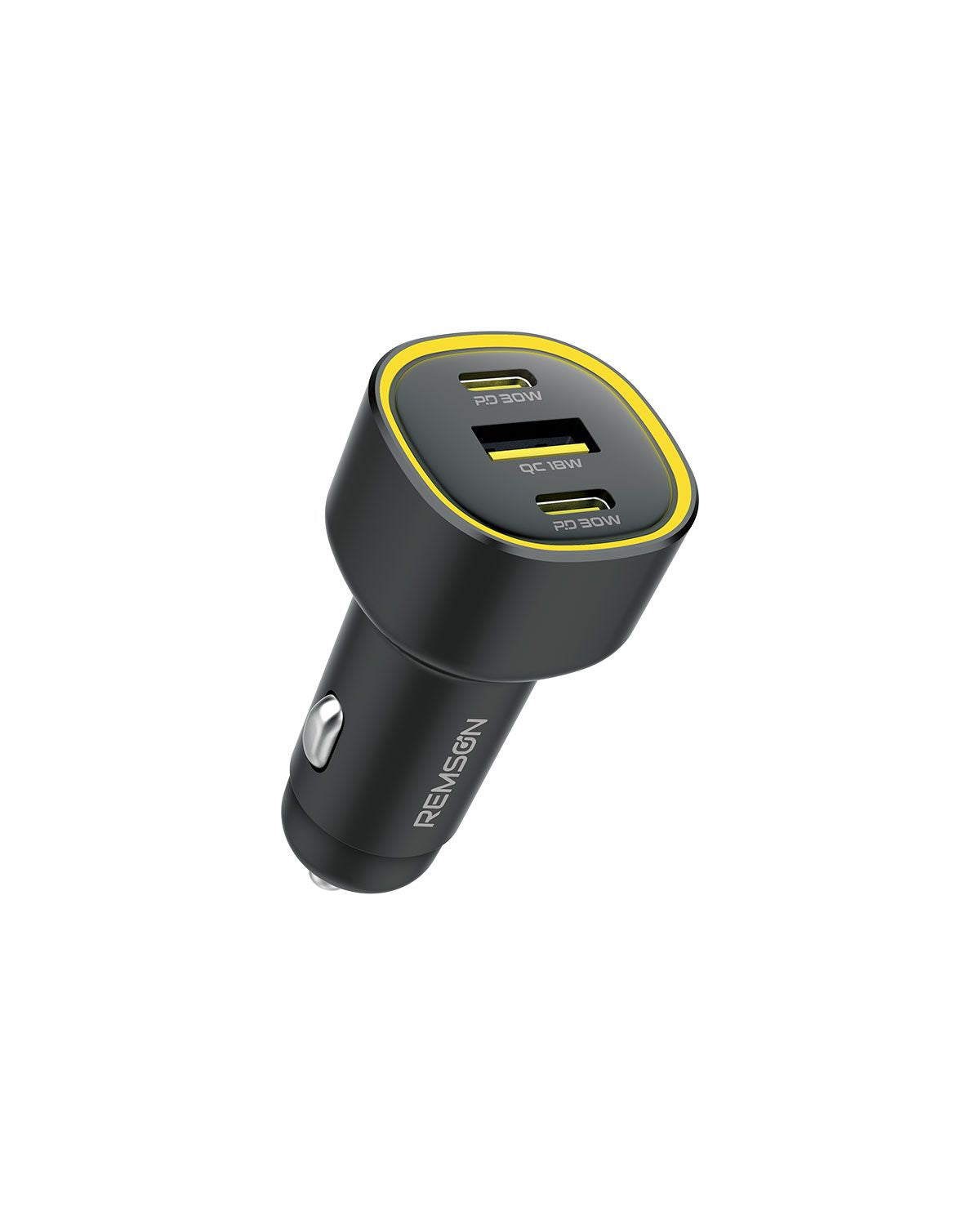 Remson Neo Power Car Charger 60W Power Delivery 2 PD USB-C / 1 QC USB-A Compatible with iPhone 16 Pro Max , MacBook Pro/Air, Samsung S24 Ultra, Steam Deck , etc