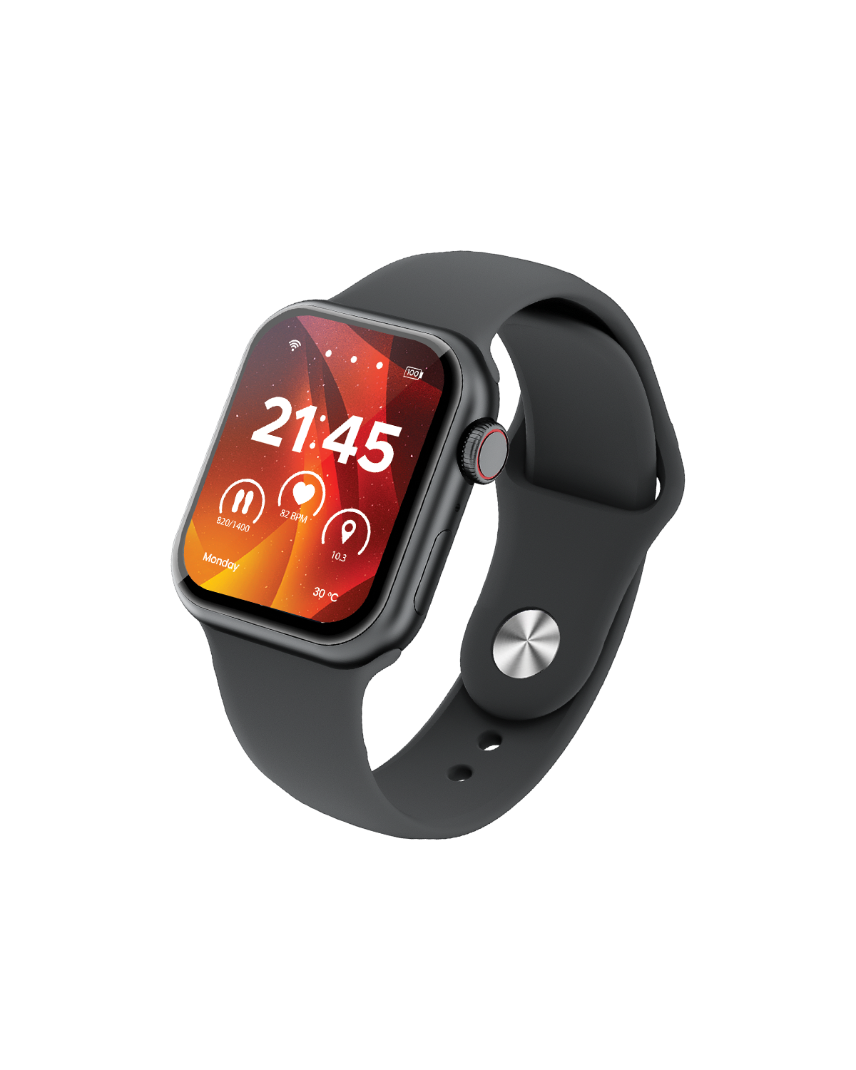Moxedo Mevo Smart Watch for Android & iOS with 1.71" HD AMOLED Display, Wireless Charging, Chat GPT AI Assistant, Bluetooth Calling, Fitness & Health Tracker, Sleep Monitor, IP67 Waterproof (Black)