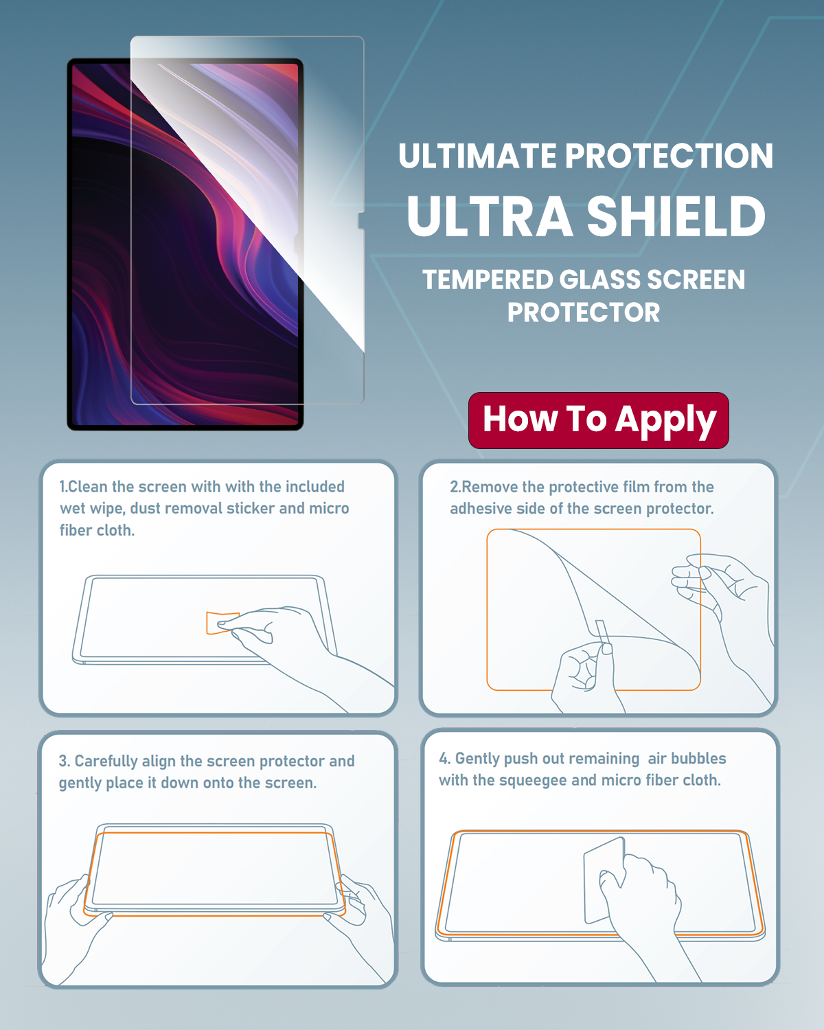 Moxedo Ultra Shield Tempered Glass Screen Protector - HD Clear 9H Hardness for  Samsung  Tab S9 Ultra