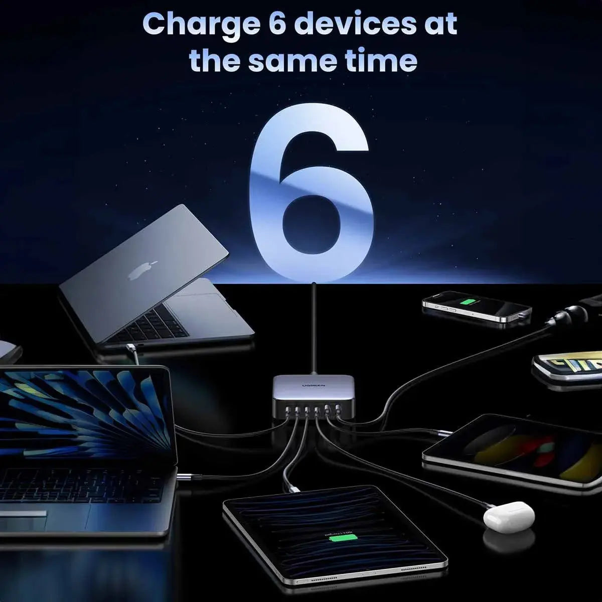 UGREEN Charger Nexode USB-C Gan 6 Port 200W PD Fast Charging