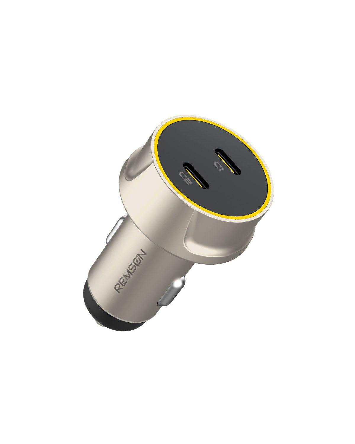 Remson Neo Power Car Charger PD 75W Dual USB-C Ports Compact Metallic Design Compatible For iPhone 16 Pro/ Pro Max/16/15/14/13/12, Galaxy, S24/S23/S22/S21, iPad Pro 6/Air 5