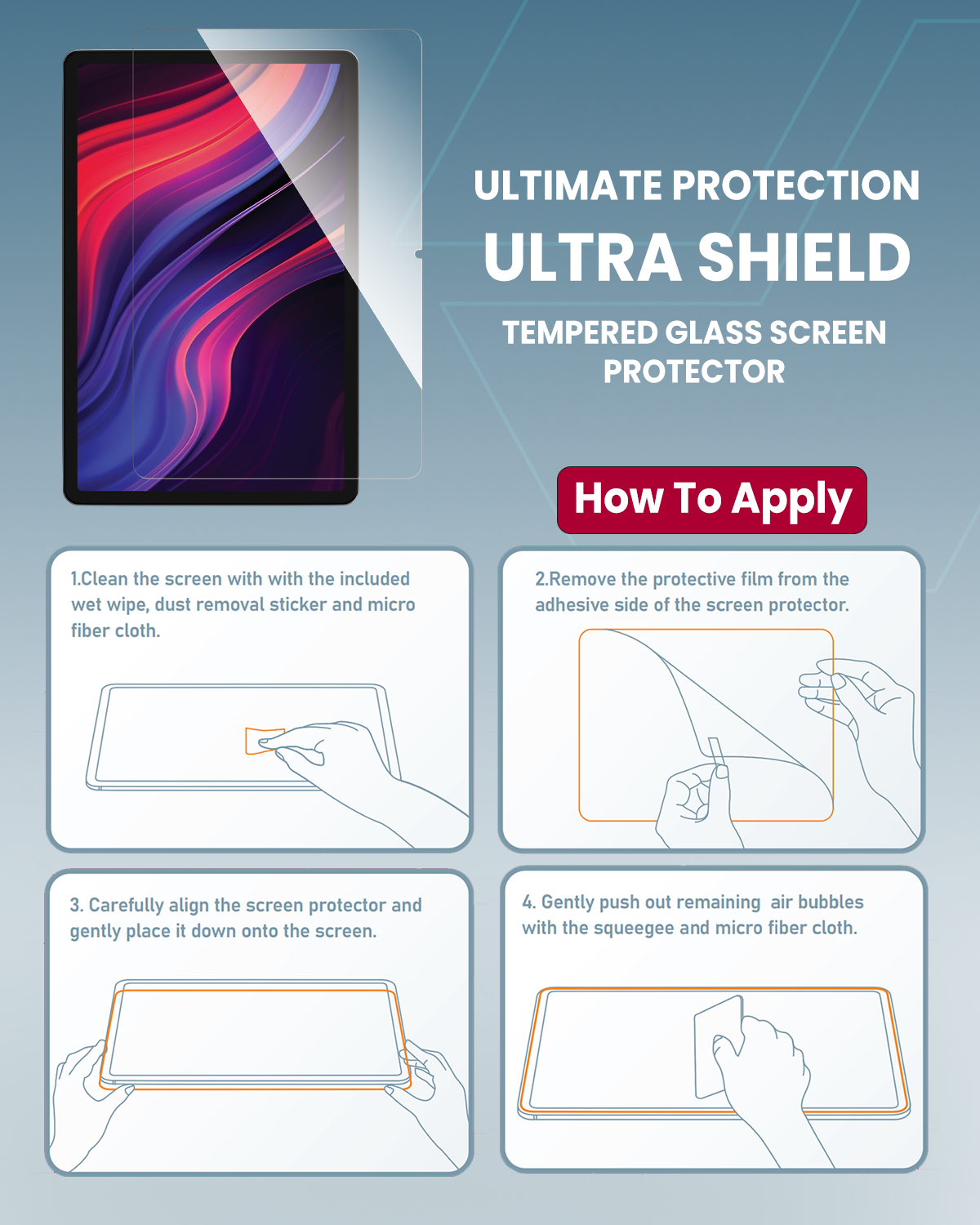 Moxedo Ultra Shield Tempered Glass Screen Protector - HD Clear 9H Hardness for  Redmi Pad Pro 12.1 inch