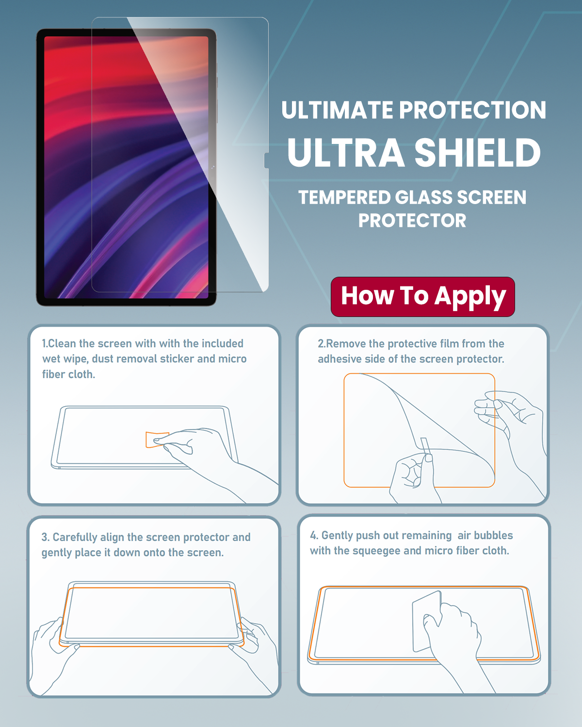 Moxedo Ultra Shield Tempered Glass Screen Protector - HD Clear 9H Hardness for  Samsung  Tab S8 Plus