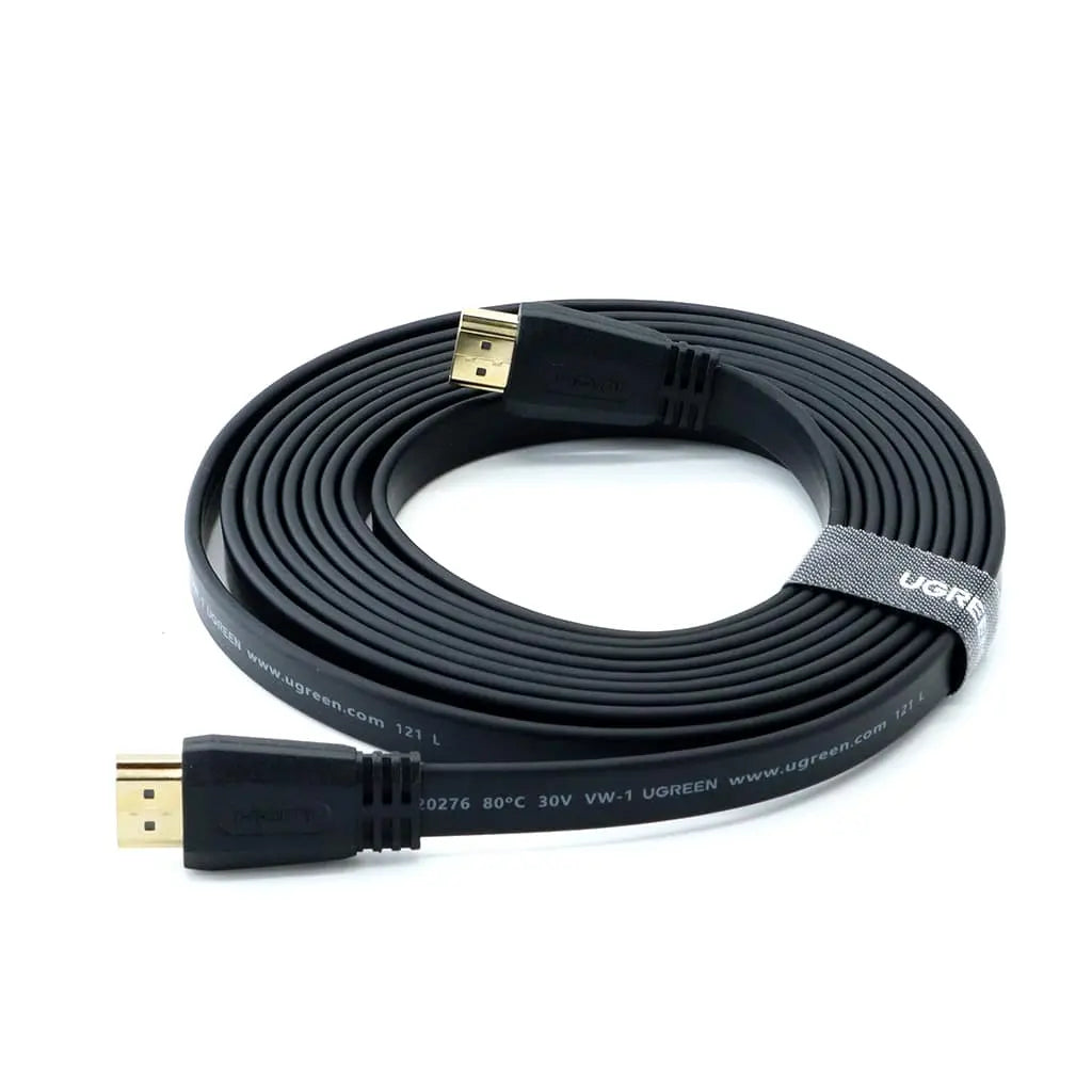 Ugreen 4K@60hz HDMI Male To Male Flat Cable, Ultra HD, 10.2Gbps, 3 Meter, Ugreen ED015 – Black UGREEN