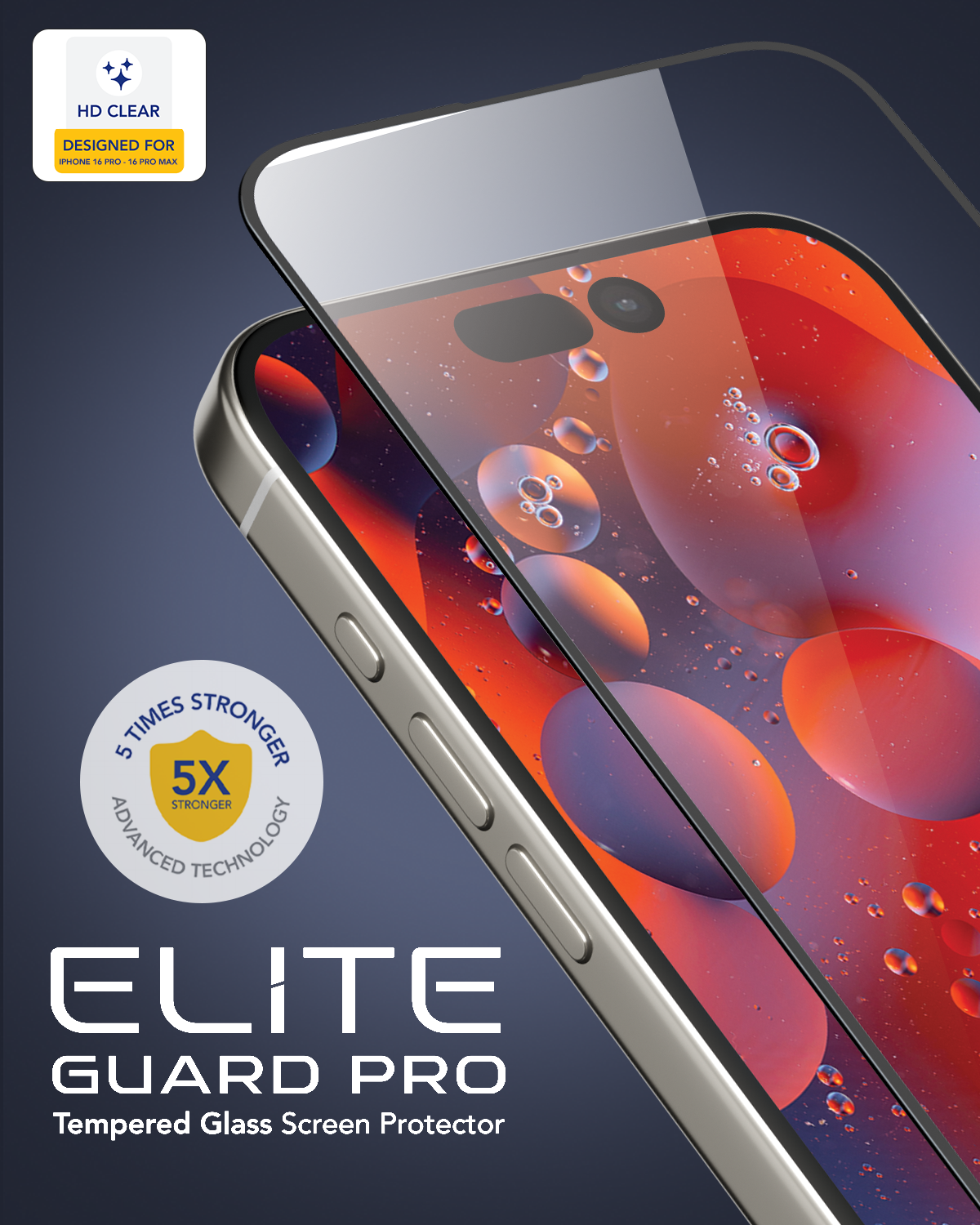 واقي شاشة من الزجاج المقوى Elite Guard Pro من Remson عالي الوضوح بصلابة 9H وتغطية كاملة مع مجموعة أدوات التثبيت متوافقة مع iPhone 16 Pro مقاس 6.3 بوصة 