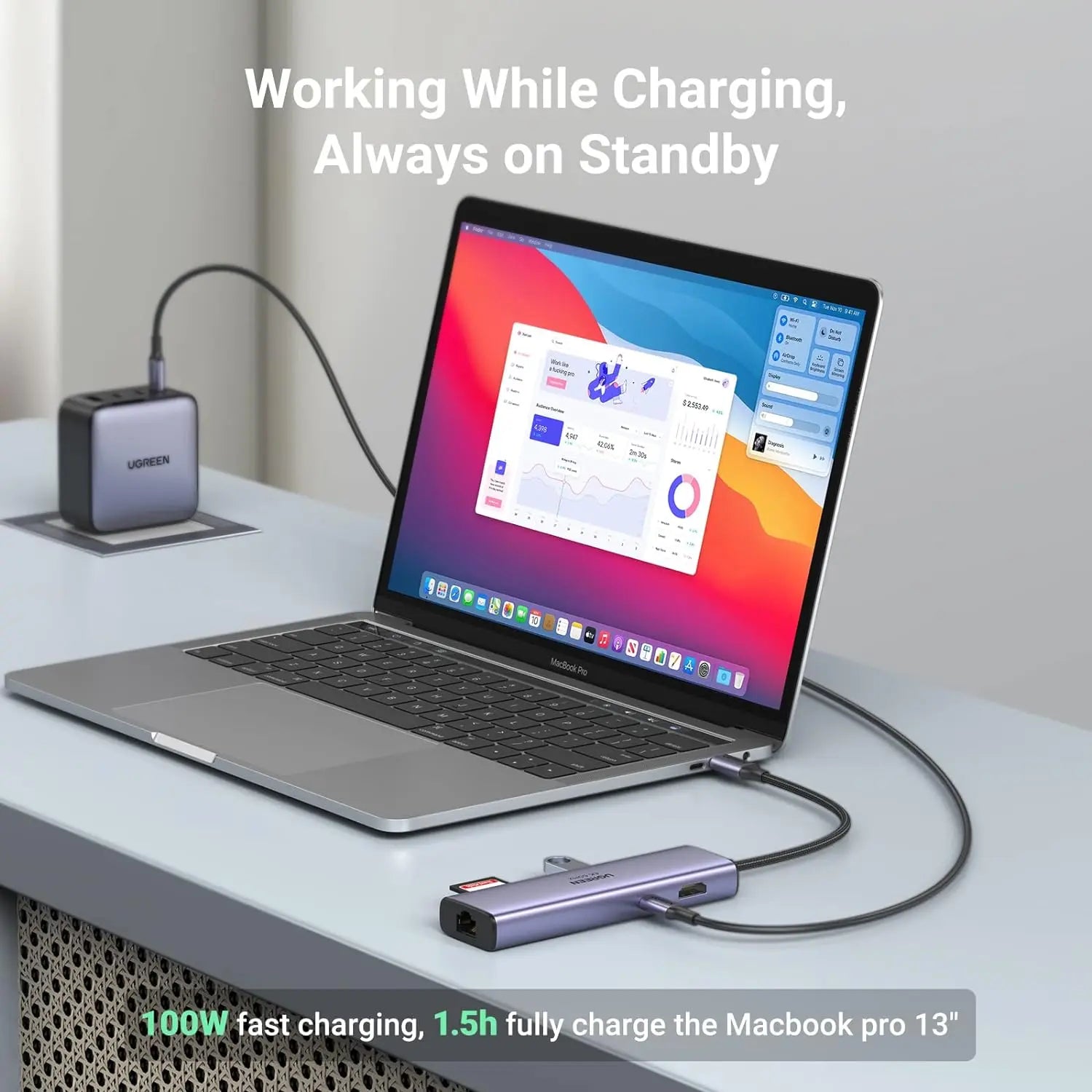 UGREEN Revodok USB C Hub Ethernet, 7-in-1 USB C Dock with 4K@60Hz HDMI, 1Gbps Ethernet, 100W PD, 2 USB-A 3.0 Ports, SD/TF, USB-C Hub