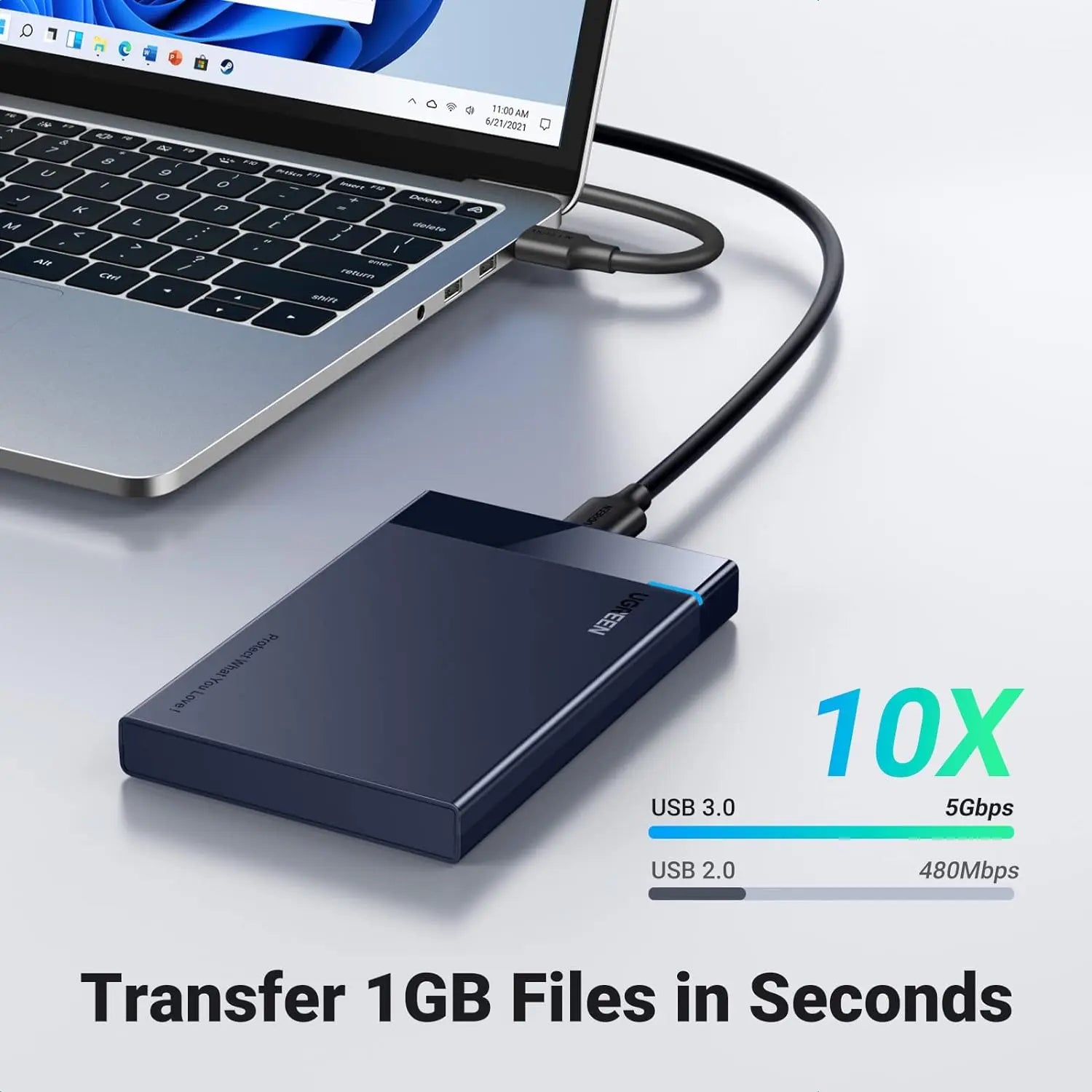 UGREEN USB 3.0 HDD Enclosure with USB 3.0 Cable