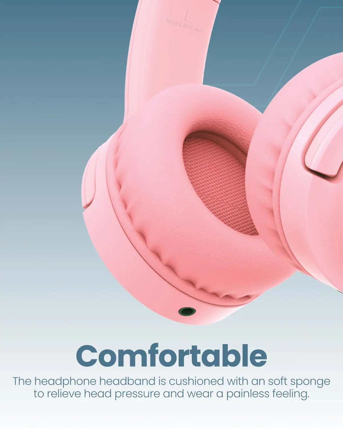 Moxedo Tiny Tunes Wired On-Ear Headphone with In-Line Remote Built-in Microphone Adjustable Foldable Design Stereo Headphone 93d - Pink