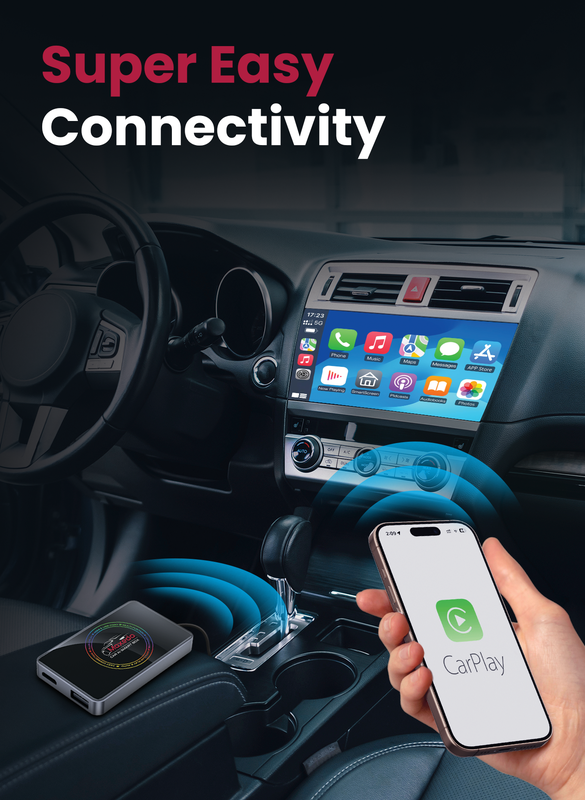 Moxedo Plug and Play Car Play AI Smart Box 4K HDMI Port Wireless CarPlay and Android Auto Adapter Compatible with iOS and Android Devices