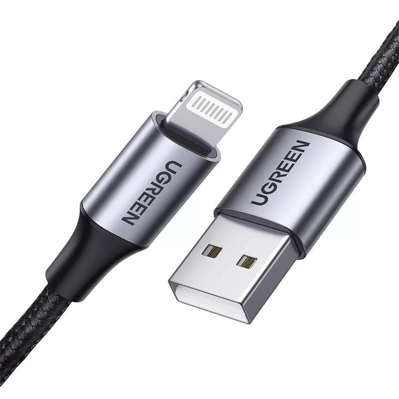 UGREEN USB-A to LIGHTNING Cable Braided (1m) - Black