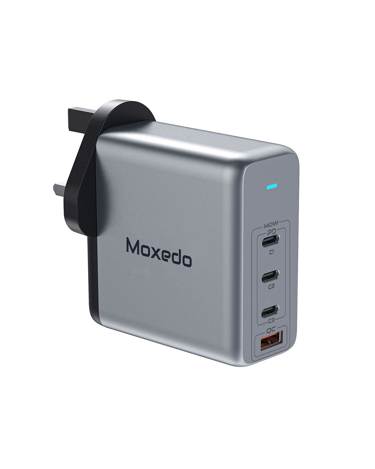 Moxedo Volton II PD GaN Charger 140W with 3 USB-C Ports /1 USB-A Port PPS PD 3.1 Wall Adapter Compatible for iPhone, Samsung, Huawei, Dell, MacBook Pro /Air and more