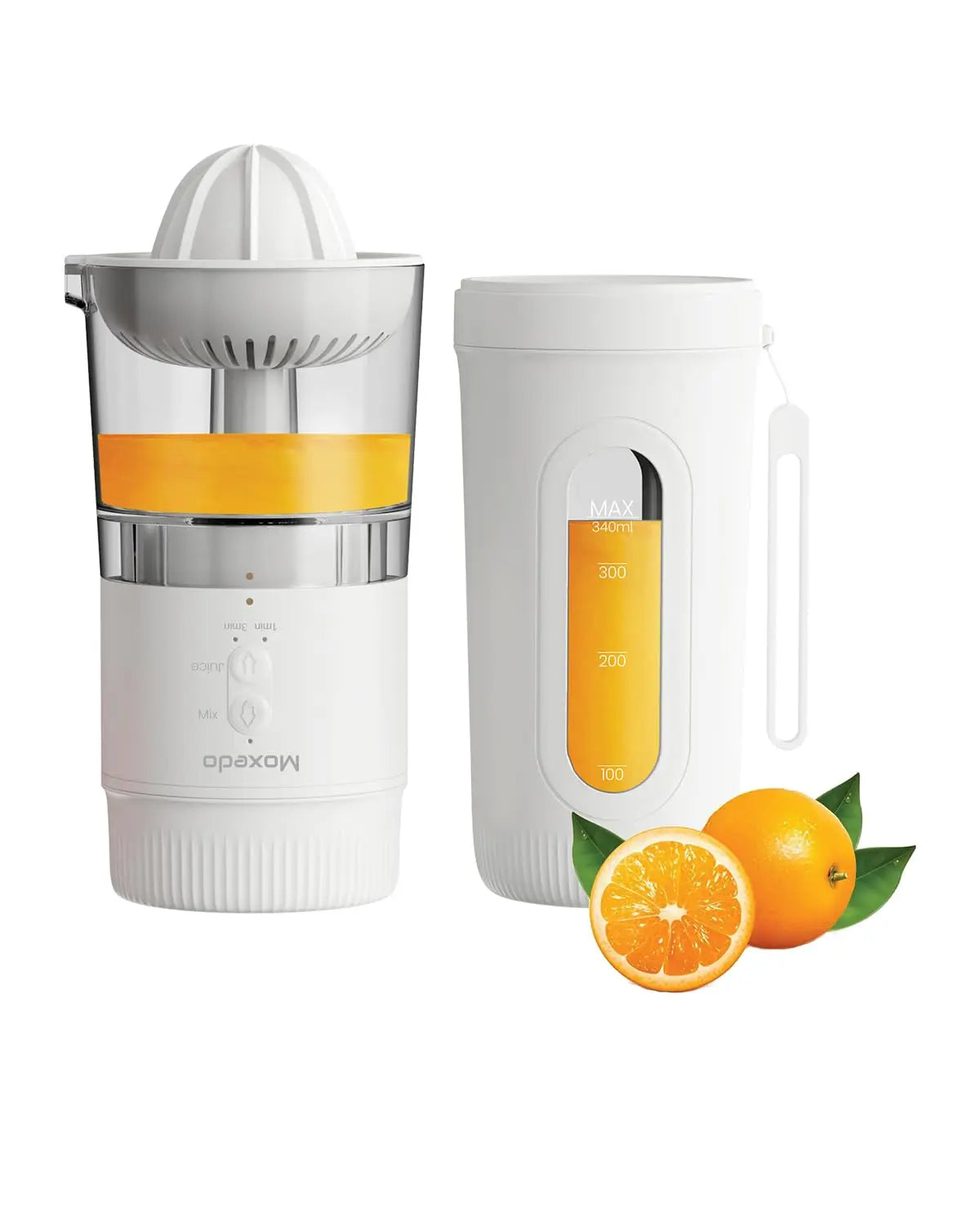 Moxedo 3 in 1 Portable Juicer Blender USB Rechargeable 4 Stainless Steel Blades BPA Free Material Mini Blender Smoothie Maker Lemon Orange Juicer