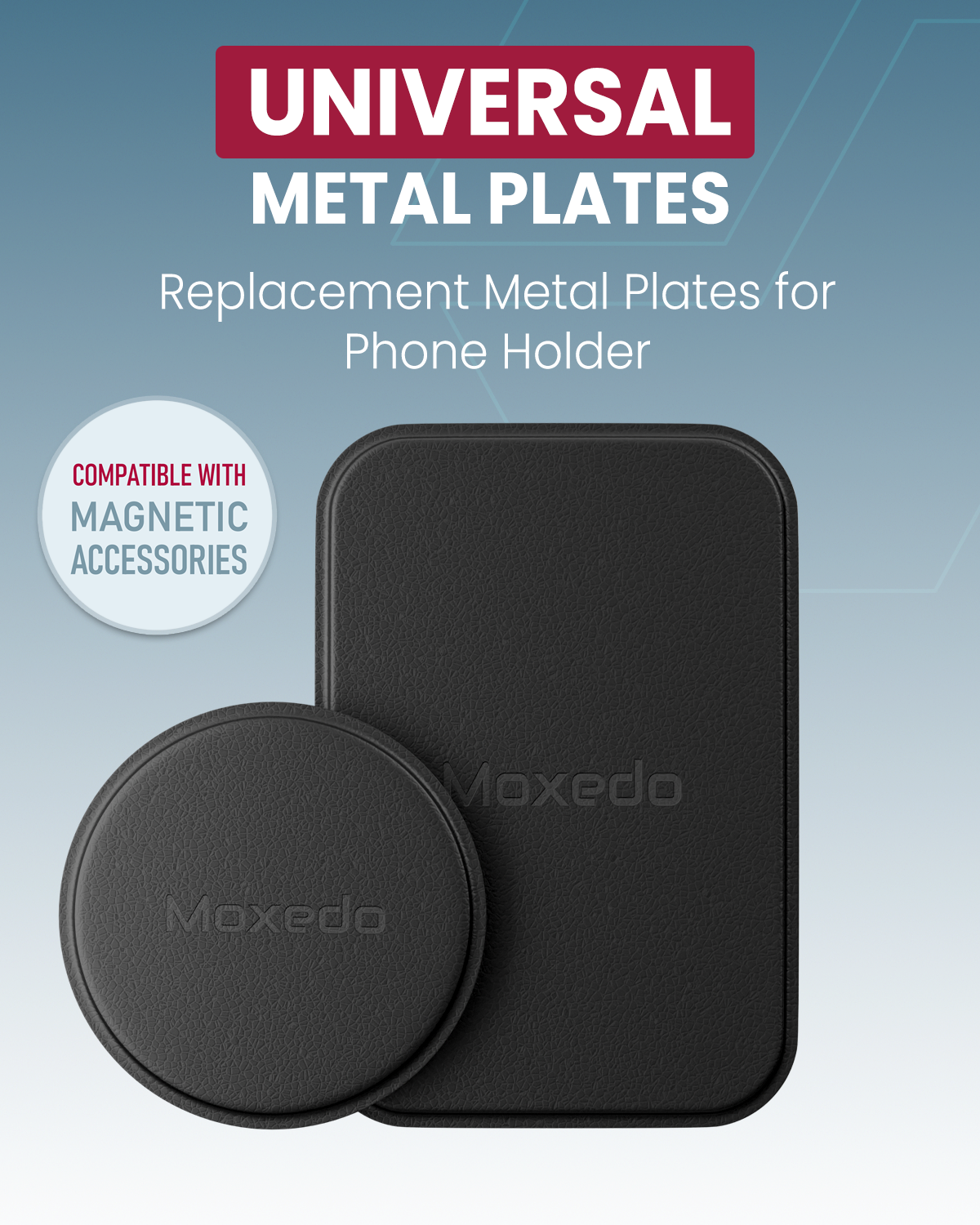 Moxedo Metal Plates for Magnetic Phone Mounts – Slim, Durable & Easy to Use