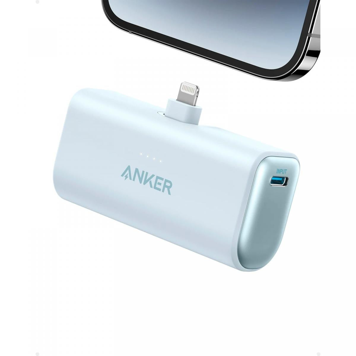 Anker Nano Power Bank (12W)Fast Charging , 5000mAh With Built-In Lightning Foldable Connector - Blue