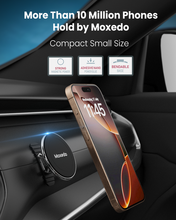 Moxedo Universal Magnetic Phone Holder – Stick-On Bendable Mount