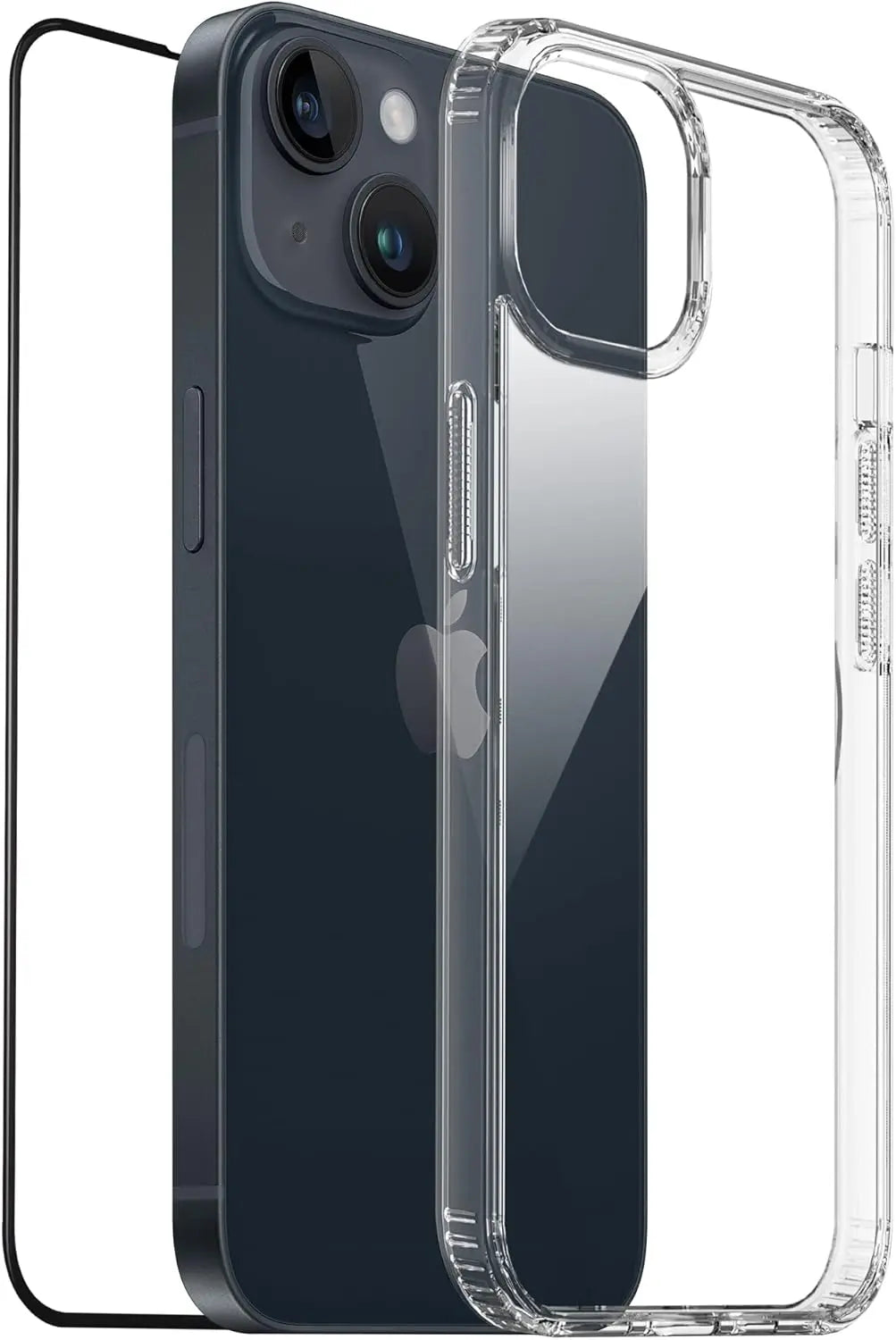 Moxedo Lite Crystal-Clear Protective Case with 9H Tempered Glass Screen Protector compatible for iPhone 14 Moxedo