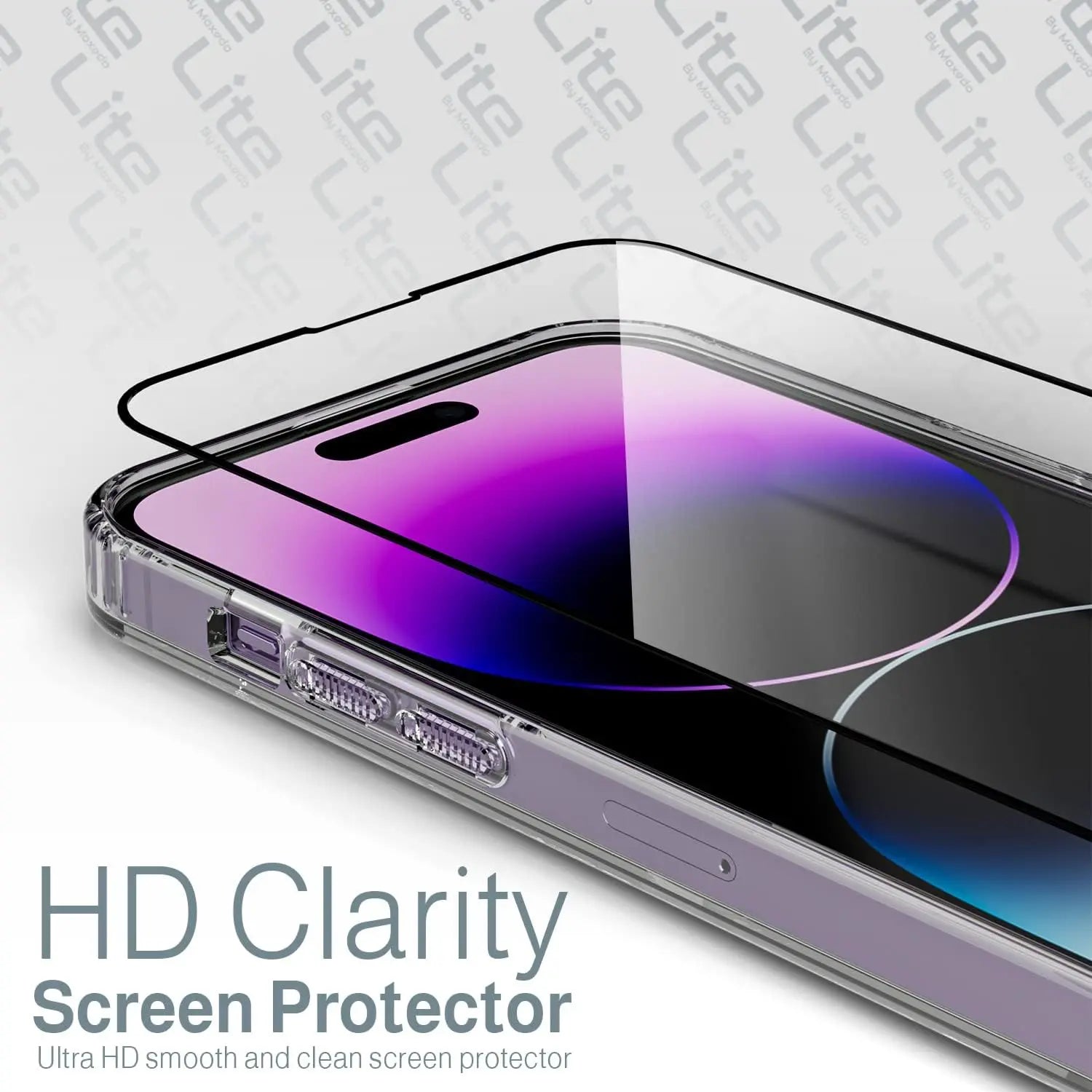 Moxedo Lite Crystal-Clear Protective Case with 9H Tempered Glass Screen Protector compatible for iPhone 14 Pro Moxedo