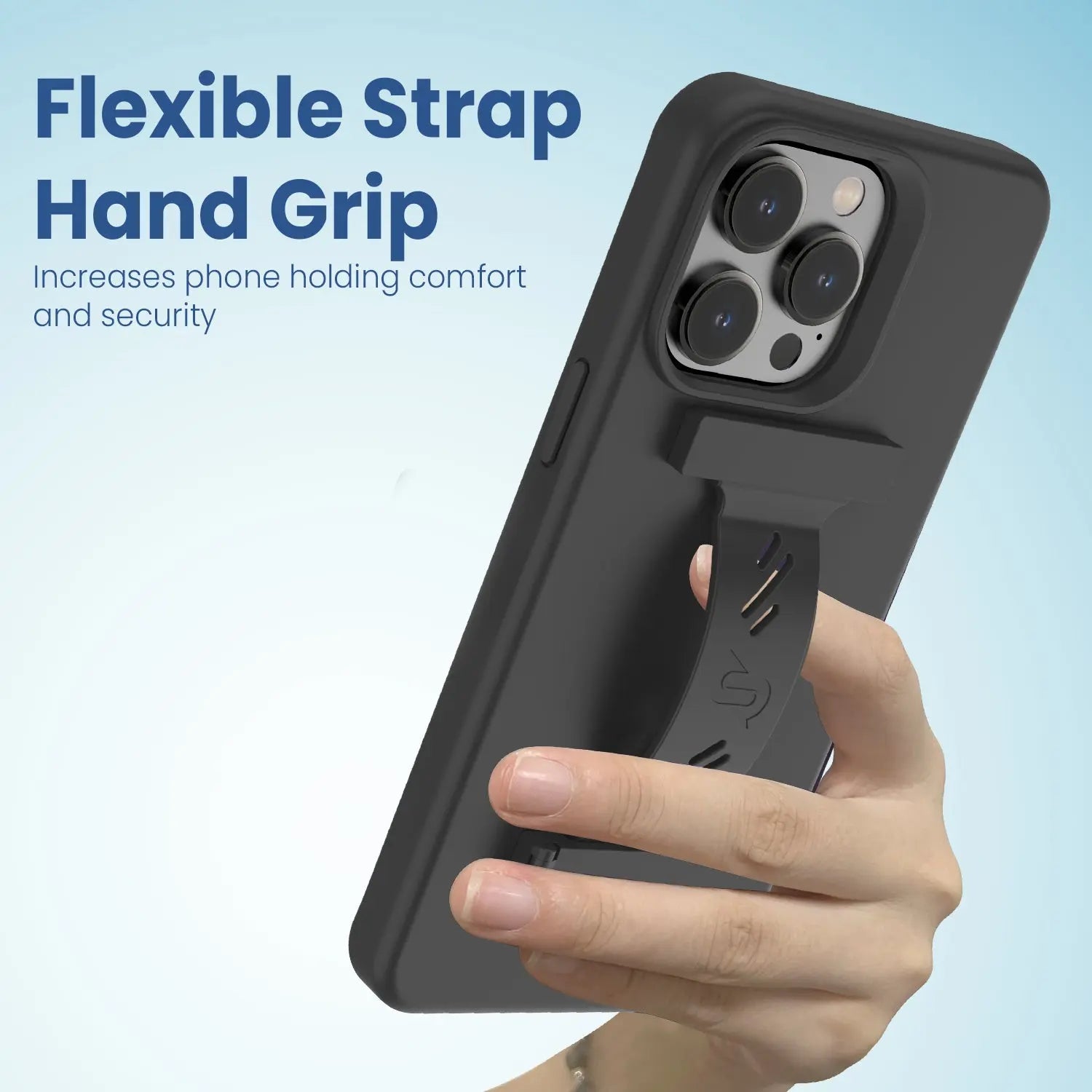 Remson Mag-X Phone Grip Strap with Magnetic Phone Kickstand - Black