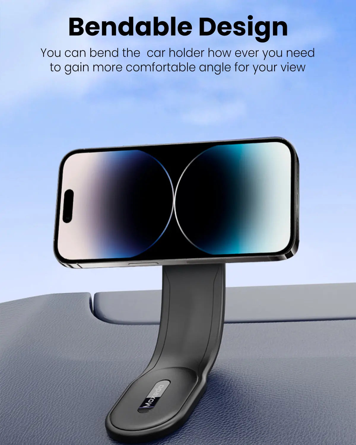 Moxedo Magnetic Car Mount Phone Holder Flexible Bendable Titanium Alloy Phone Holder, Strong Magnetic One Hand Operation