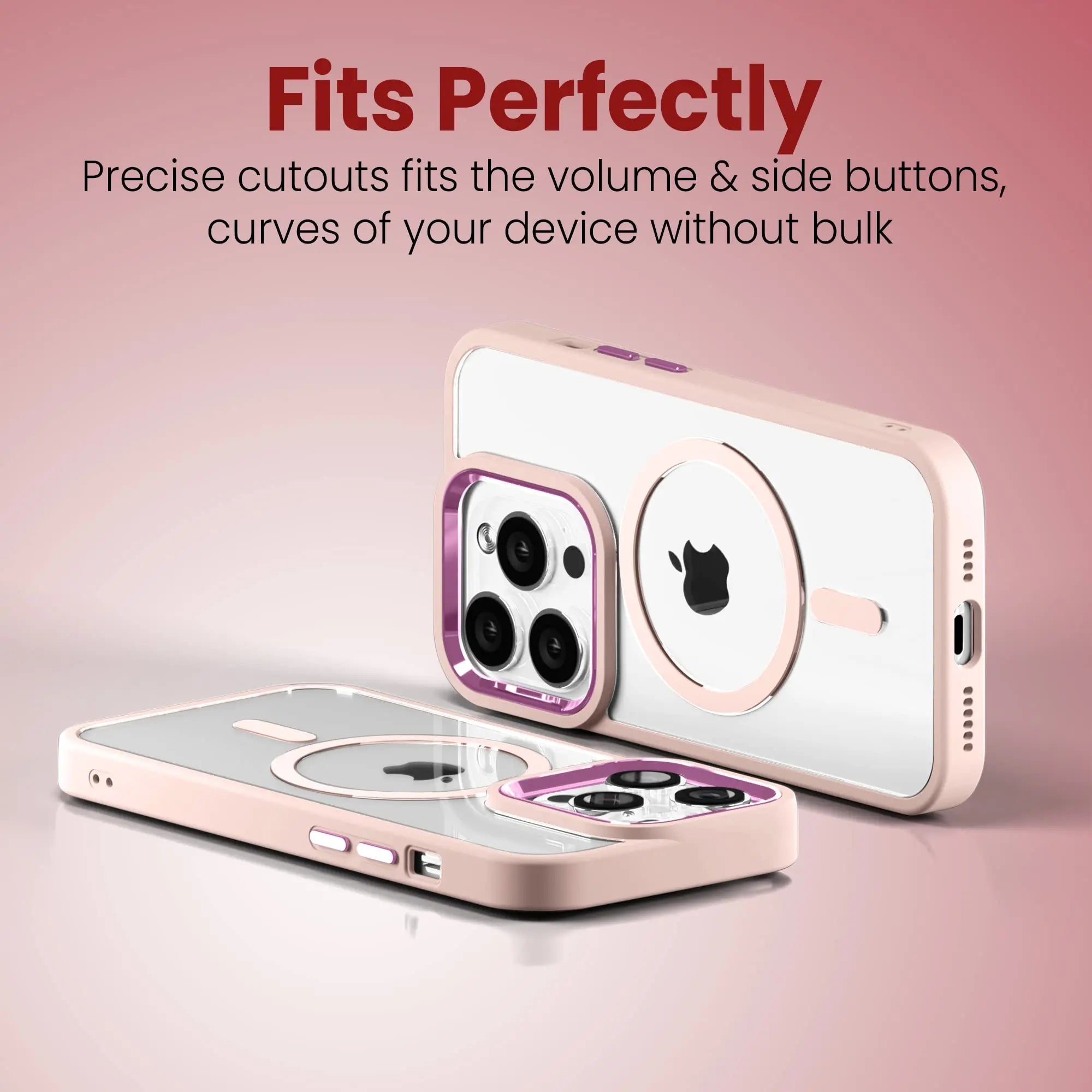 Moxedo Magnetic Protective Case 360 Protection Clear Case Hard PC with Built-in Strong Magnets Compatible with MagSafe Designed for iPhone 14 Pro Max 6.7 inch (Pink) Moxedo