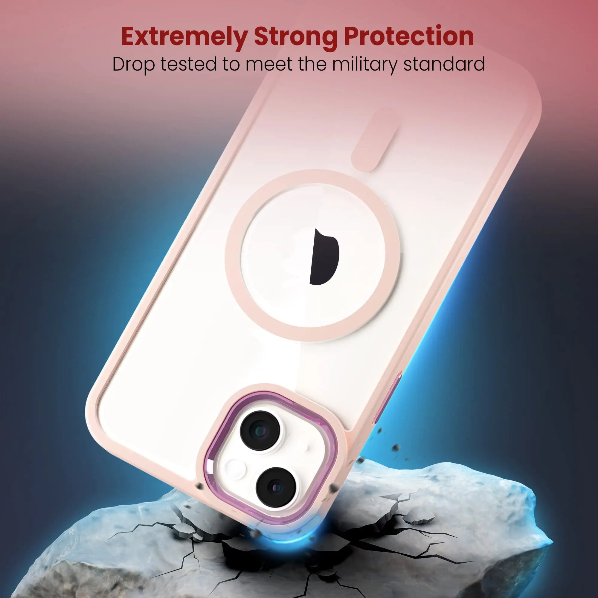 Moxedo Magnetic Protective Case 360 Protection Clear Case Hard PC with Built-in Strong Magnets Compatible with MagSafe Designed for iPhone 14 6.1 inch (Pink) Moxedo