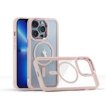 Moxedo Magnetic Protective Case 360 Protection Clear Case Hard PC with Built-in Strong Magnets Compatible with MagSafe Designed for iPhone 13 Pro 6.1 inch (Pink)