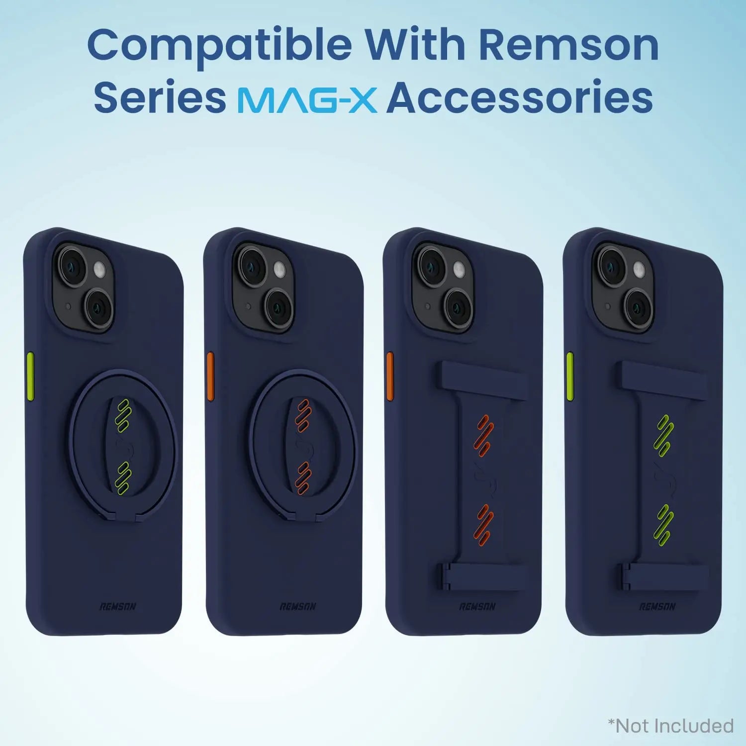 Remson Mag-X Magnetic Hybrid Protective Silicone Case Military Grade Protection Compatible For iPhone 14 Plus (Blue) Remson