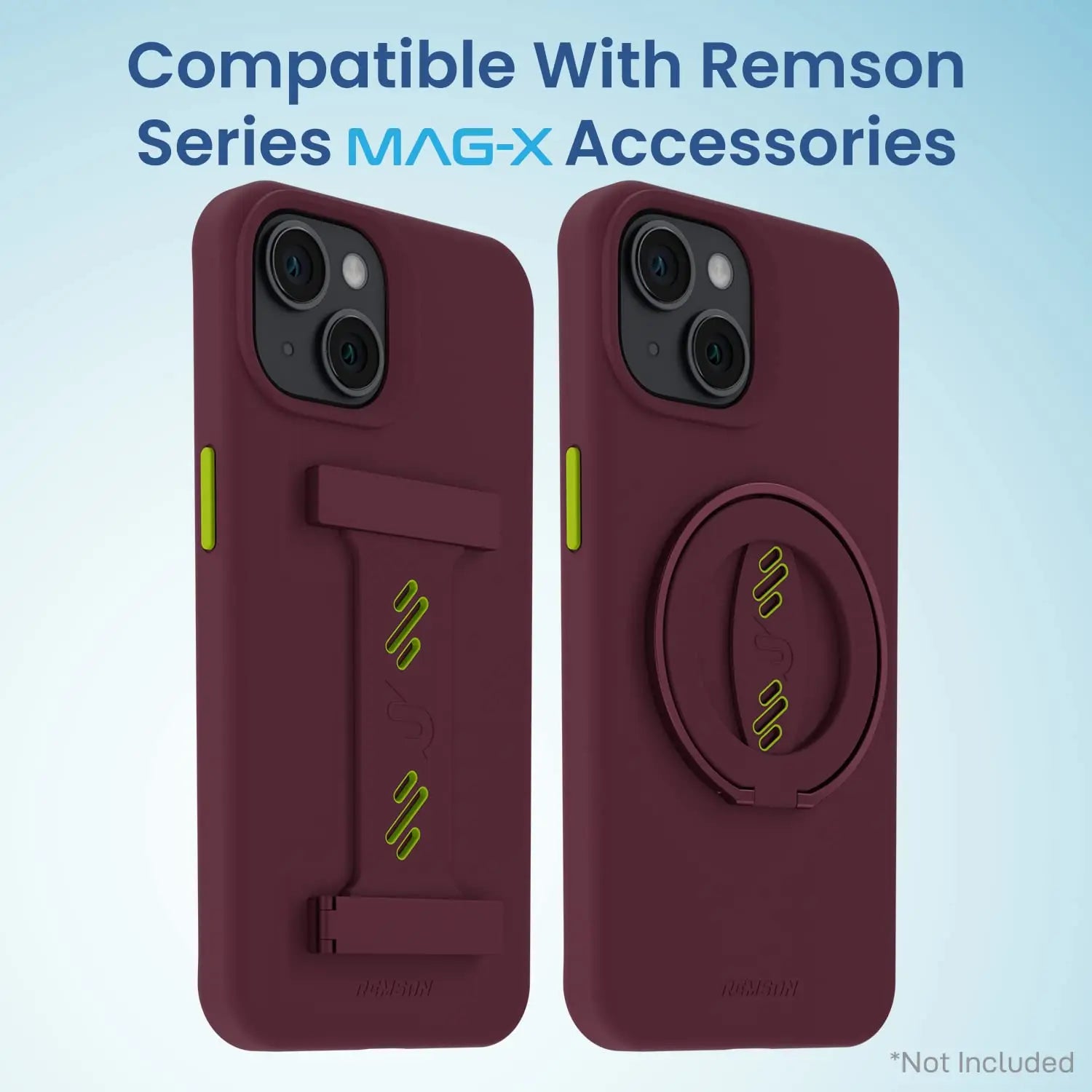 Remson Mag-X Magnetic Hybrid Protective Silicone Case Military Grade Protection Compatible For iPhone 14 Plus (Maroon) Remson