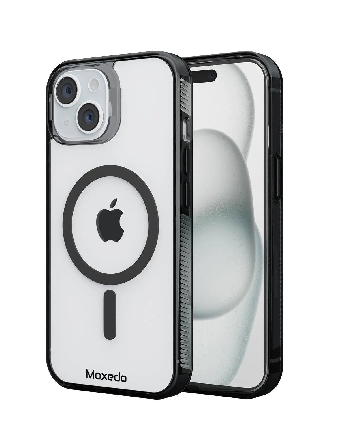 Moxedo Magnetic Protective Case 360 Protection Clear Case Hard PC with Built-in Strong Magnets for iPhone 15 6.1 inch (Black)