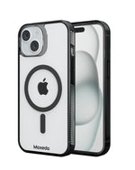 Moxedo Magnetic Protective Case 360 Protection Clear Case Hard PC with Built-in Strong Magnets for iPhone 15 6.1 inch (Black)