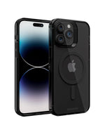 Moxedo Magnetic Protective Case 360 Protection Clear Case Hard PC with Built-in Strong Magnets for iPhone 14 Pro Max 6.7 inch (Black)