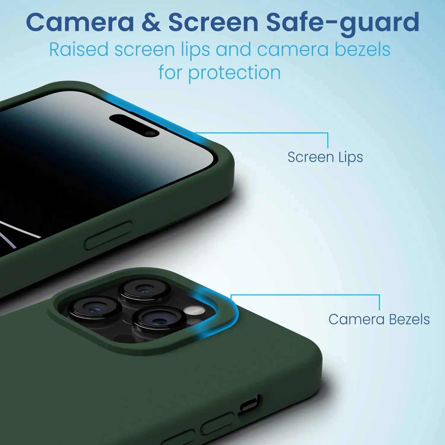 Remson Mag-X Magnetic Hybrid Protective Silicone Case Military Grade Protection Compatible For iPhone 14 Pro Max - Green