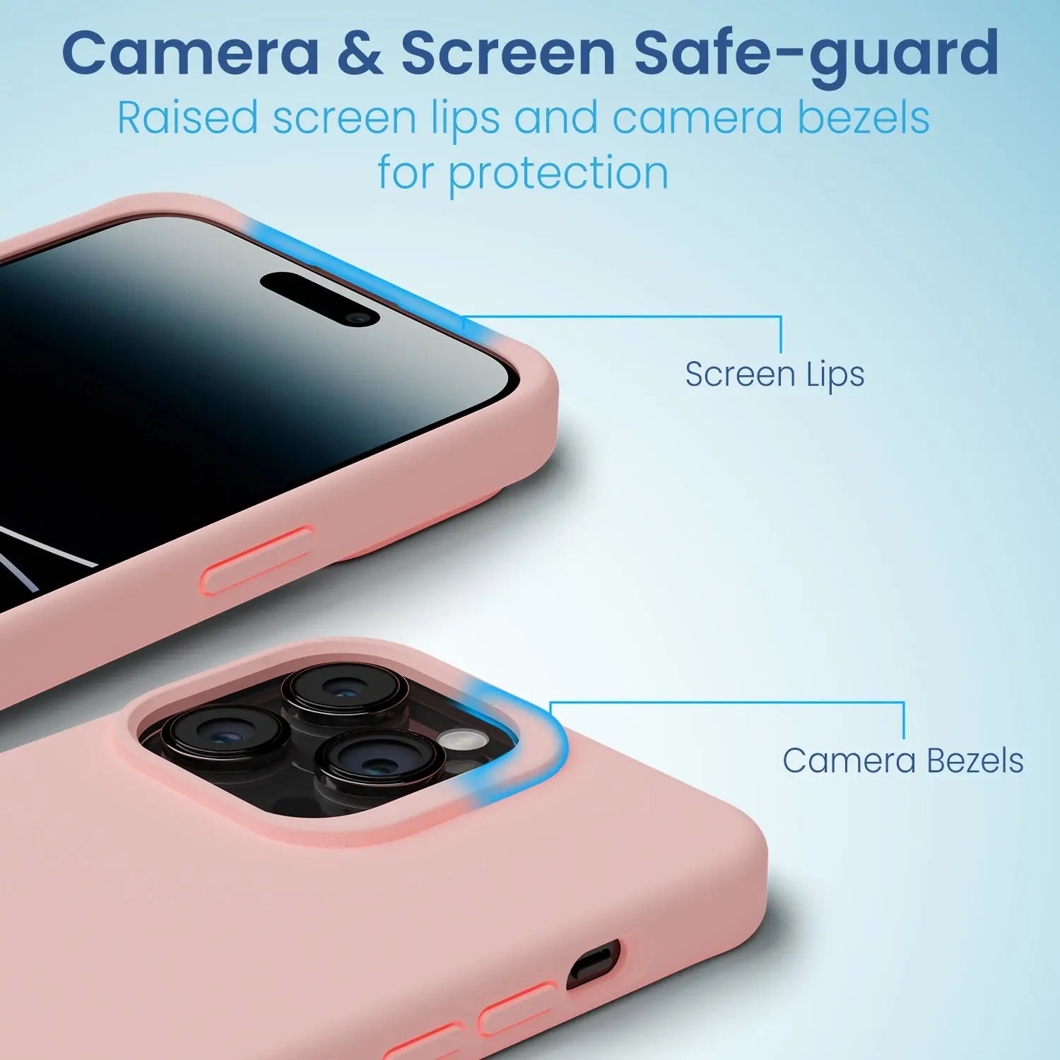 Remson Mag-X Magnetic Hybrid Protective Silicone Case Military Grade Protection Compatible For iPhone 14 Pro Max - Pink