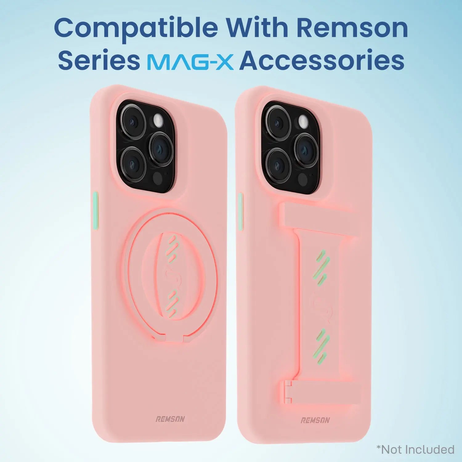 Remson Mag-X Magnetic Hybrid Protective Silicone Case Military Grade Protection Compatible For iPhone 14 Pro Max - Pink