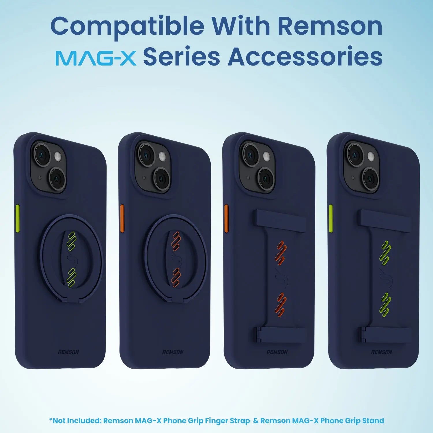 Remson Mag-X Magnetic Hybrid Protective Silicone Case Military Grade Protection Compatible For iPhone 14 - Blue