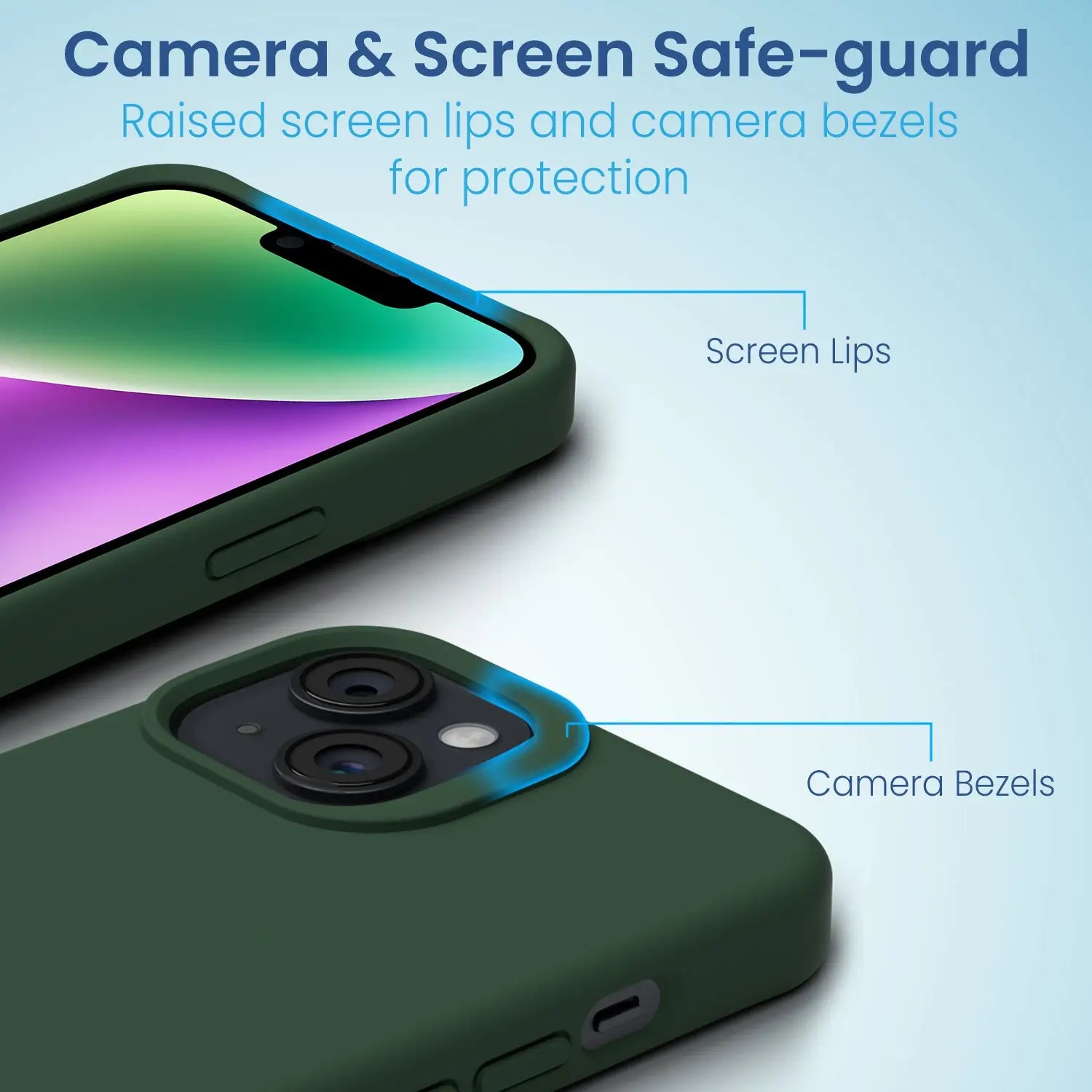 Remson Mag-X Magnetic Hybrid Protective Silicone Case Military Grade Protection Compatible For iPhone 14 - Green