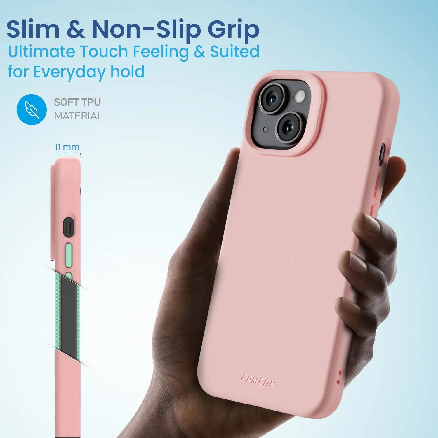 Remson Mag-X Magnetic Hybrid Protective Silicone Case Military Grade Protection Compatible For iPhone 14 - Pink