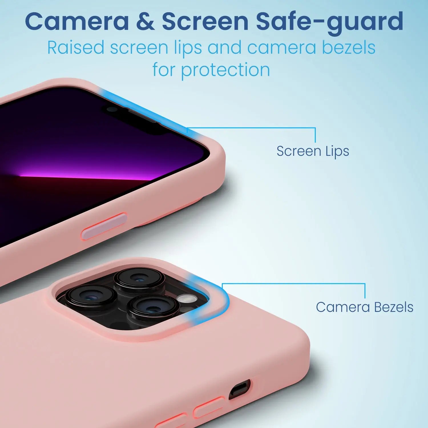 Remson Mag-X Magnetic Hybrid Protective Silicone Case Military Grade Protection Compatible For iPhone 13 Pro Max - Pink