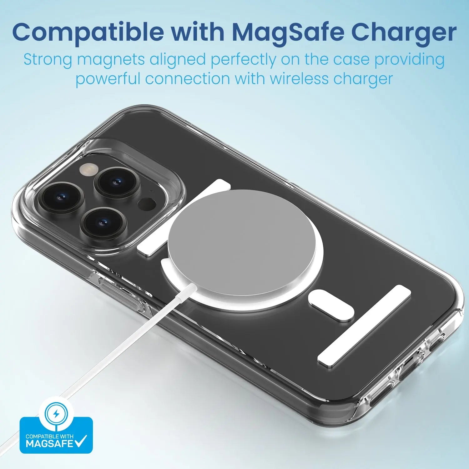 Remson Mag-X Magnetic Hybrid Protective Clear Case Military Grade Protection Compatible For iPhone 13 Pro Max - Clear