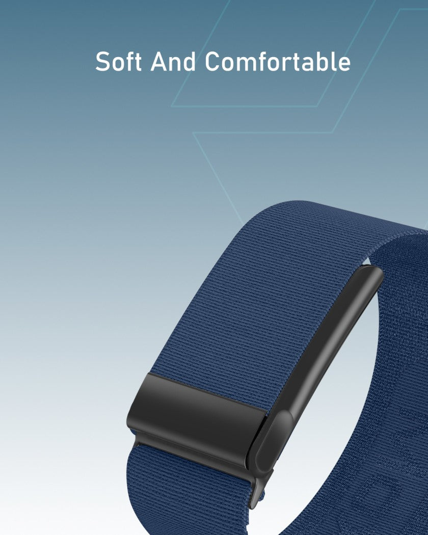 Moxedo Fit-Weave Nylon Braided Band Adjustable Replacement Strap Breathable Nylon and Odor Resistant Health and Fitness Tracker Compatible for Whoop 5.0 - Blue