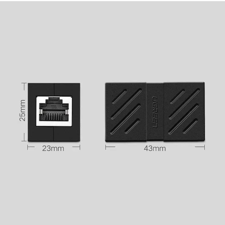 Ugreen Network Connector Ethernet RJ45 10 Gbps Network Cable Connector Black (NW114 20390)