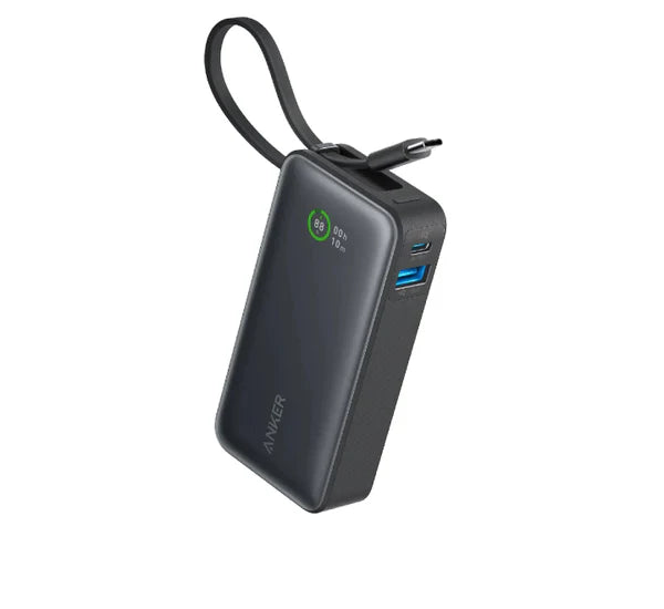 Anker Nano 10K (30W) Power Bank with Built-In USB-C Cable - Black