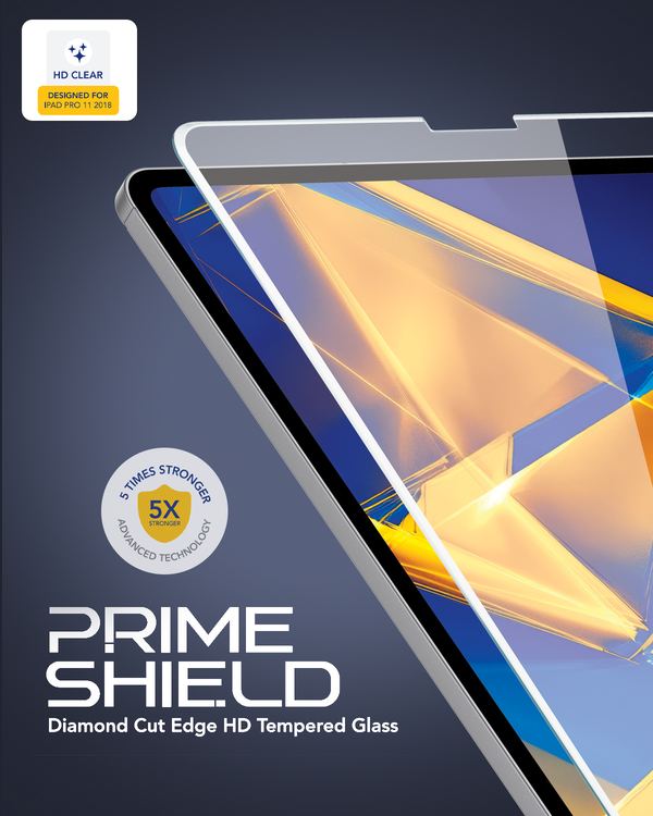 Remson Prime Shield Diamond Cut Edge HD Crystal Clear Tempered Glass Scratch Resistant 5x Stronger with Easy Installation Tool Kit Designed for iPad Pro 11 2018