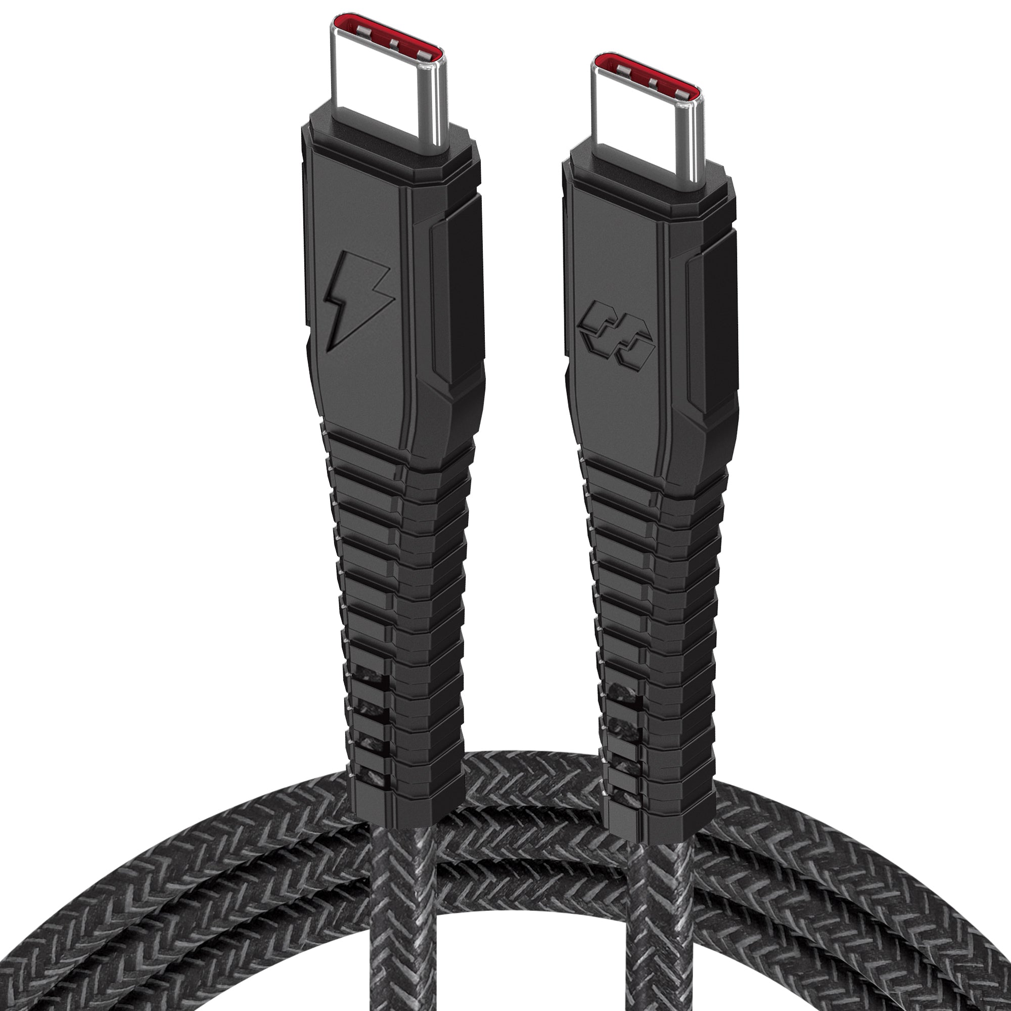 Moxedo Velox Nylon Braided Cable USB-C to USB-C Cable Fast Charge & Data Sync 1.2m - Black