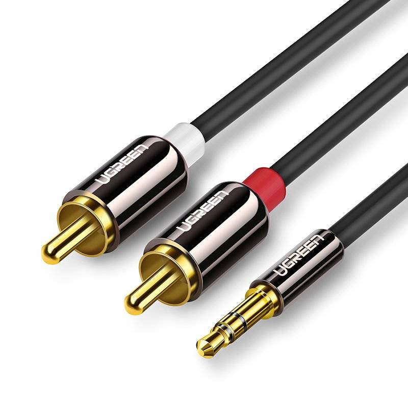 UGREEN AV116 2xRCA Male to 3.5mm Male Audio Cable 2 Meters - Black