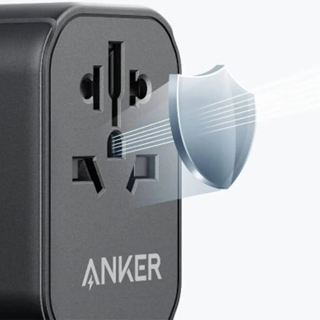 Anker 312 PowerExtend 4 in 1 (30W) Wall Charger with Travel Plug, 1-Ports USB-C, 2-Ports USB-A, Wall Plug, Outlet Extender - Black