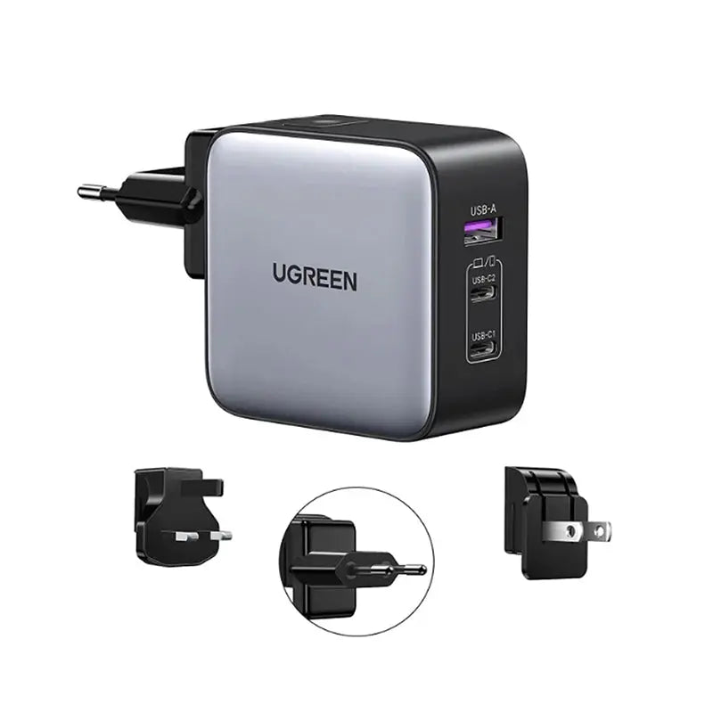 UGREEN Nexode GaN (65W) Fast Charger (3-Port) CD296 - Black