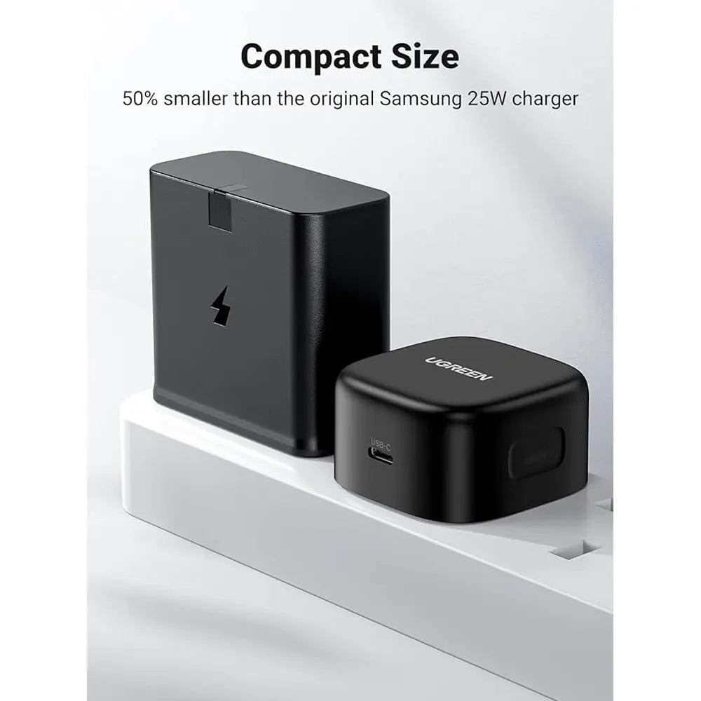 UGREEN (25W) with USB-C Cable PD Fast Charger - Black